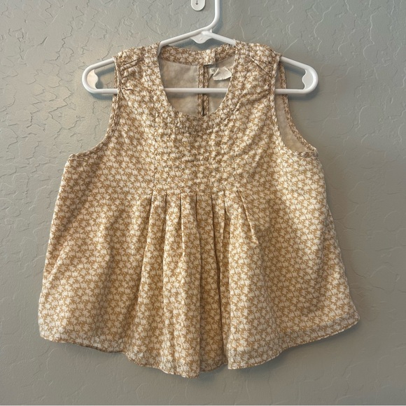 Crewcuts beige and white bunny rabbit print sleeveless tank size medium - Picture 1 of 15